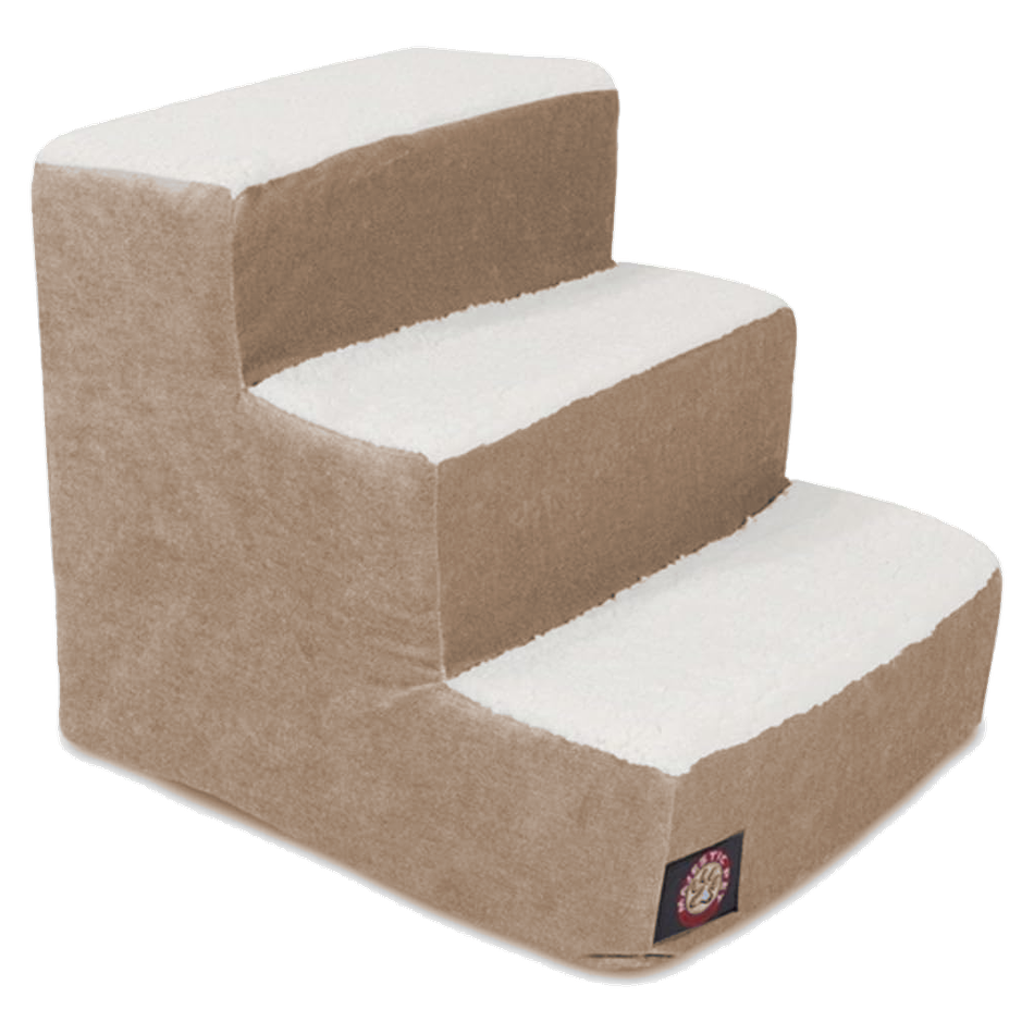 Coffee sherpa pet stairs, three steps, product photo