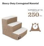 Heavy-duty coffee pet stairs support up to 250 lbs