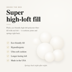 Super high-loft, eco-friendly polyester fiber fill, made in the USA