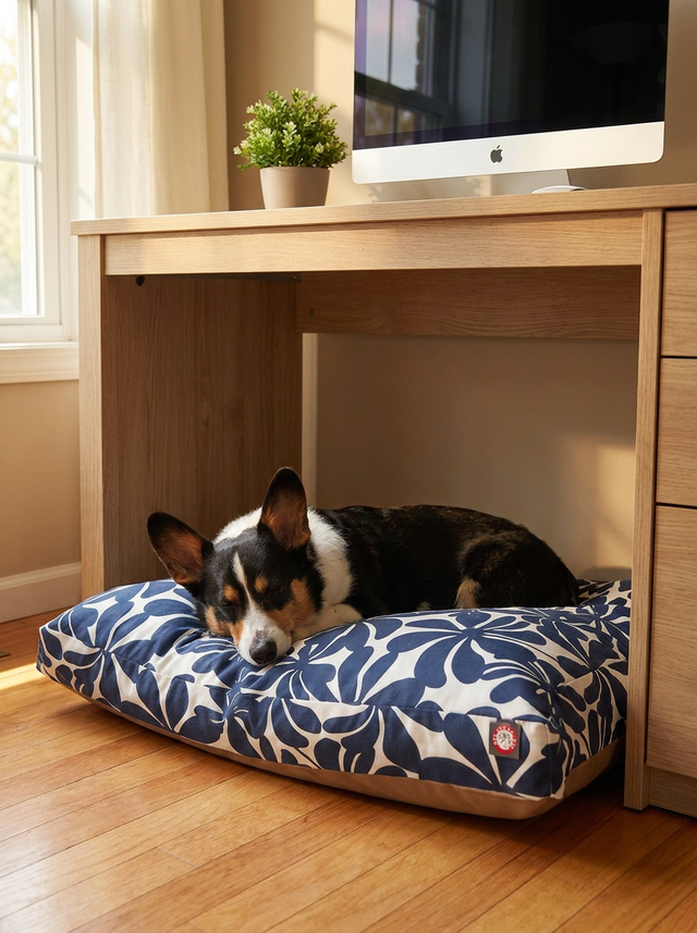 Harbor Lounger Bed for Mid to Large Pets in a home office
